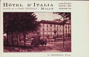 Publicidad PC Hotel D' Italia, Milán Italia c1912 - Imagen 1 de 5