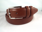 Nordstrom Smooth Chestnut Brown Leather 1 3/8" Dress / Basic Belt Sz 40 Made USA