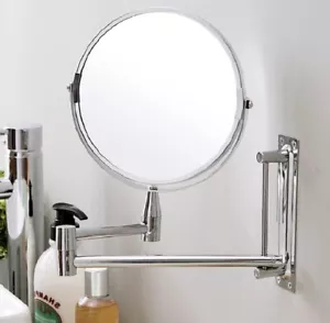 Specchio da Bagno Braccio Allungabile Salvaspazio Specchio 17cm Bifacciale Trucc - Foto 1 di 6