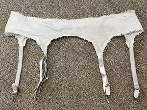 Vintage National Strumpfgürtel weiß Baumwolle Gr. 42 Flirty sexy feminin Pin Up - Bild 1 von 10