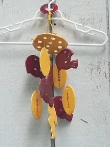 Red & Gold Ceramic Washington Redskins Football & Helmet Wind Chimes - Picture 1 of 9