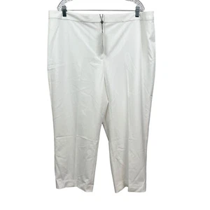 Talbots Womens Heritage Pants Stretch Straight Leg Lined High Rise White Size 20 - Picture 1 of 7