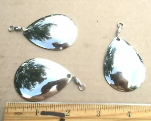 3ct Nickel #8 COLORADO Spinnerbait Blades + BALL BEARING SWIVELS Big Round Blade - Picture 1 of 3