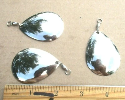 3ct Nickel #8 COLORADO Spinnerbait Blades + BALL BEARING SWIVELS Big Round Blade - Image 1 of 3