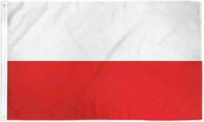 Poland Flag 3x5 Polish - Dettra Premium Brand Dura-Lite Nylon (Plain No Emblem) - Image 1 of 2