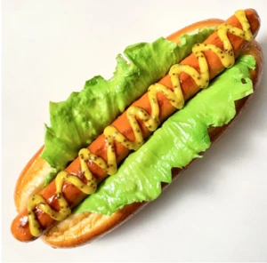 Fake Food HATANAKA Mustard Hot Dog Lettuce Real Meal Display Sample Faux Prop - Picture 1 of 5