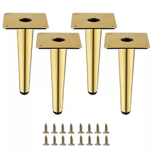 4 Pack Gold Metal Furniture Legs 6 Inch Heavy Duty DIY Sofa Couch Cabinet Feet - Picture 1 of 4