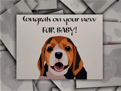 Congrats on New Fur Baby Beagle Puppy Dog Card with Envelope - Image 1 of 4
