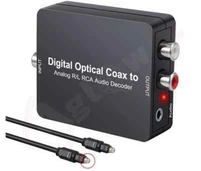 Convertitore Audio Ottico a RCA, ADATTATORE DIGITALE ad ANALOGICO SpDIF, Convert - Immagine 1 di 4