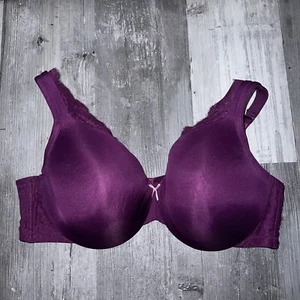 Cacique Purple Lace Lightly Lined Full Coverage Back Closure Adjustable Straps B - Picture 1 of 5