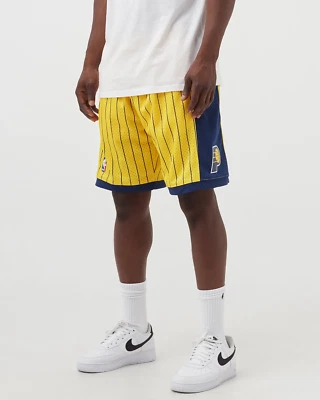 Mitchell & Ness Indiana Pacers 2000 Swingman YELLOW  STRIPES SHORTS - Image 1 of 4