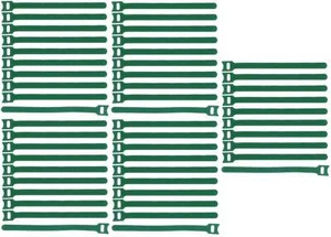 50 Klett-Kabelbinder 200 x 25 mm grün wiederverwendbar Klettband Kabelklettband - Picture 1 of 7