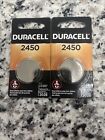 2X Duracell 2450 3V Lithium Coin Button Batteries Exp 03/2028 Dl2450b Cr2450