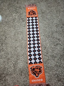 CHICAGO BEARS NFL UNISEX ORANGE AND BLUE SCARF ACRYLIC ARGYLE CHASE SGA NEW  - Picture 1 of 6