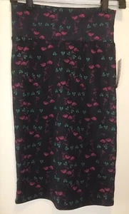 Lularoe Cassie Size XS Navy Pink Green Leaf Print Women’s Pencil Skirt NWT - Picture 1 of 8