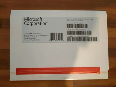 Microsoft Windows SVR 2012 R2 X64 DSP OEI ORIGINALE ITALIANO + 5 CTL User CAL - Immagine 1 di 2
