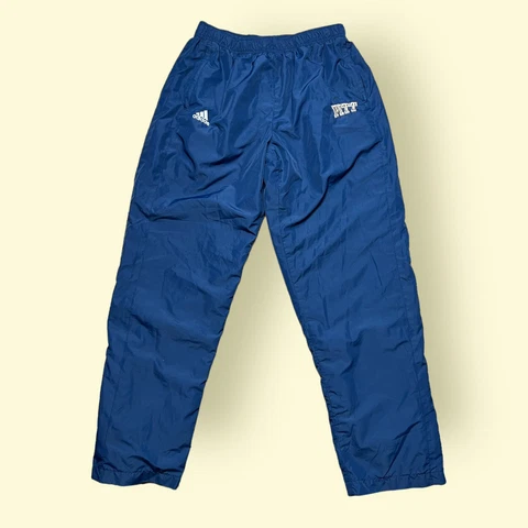 Vintage Pitt Panthers Adidas Y2K Windbreaker Pants Women’s Large Blue Vtg 2000s Cover