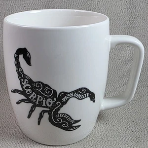 Tazza caffè porcellana Soglia Scorpione Astrologia segno zodiacale bianco e nero - Foto 1 di 3