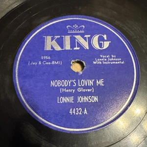 King 78 RPM Lonnie Johnson - Nobody’s Lovin Me 4432 E- Blues - Picture 1 of 4