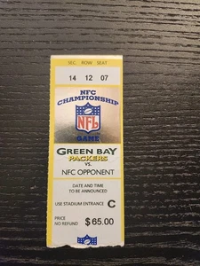 Boleto de campeonato de la NFC 1996 Carolina Panthers v GB Packers 12/01/1997/favre - Imagen 1 de 2