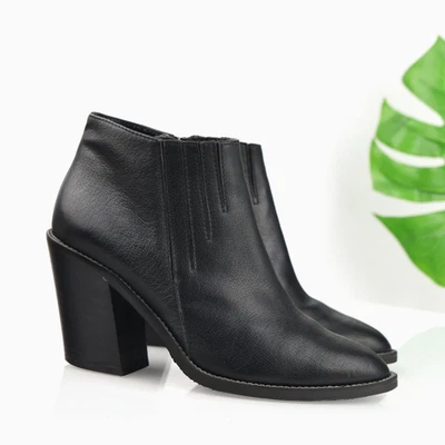 Botas Aquatalia Mujer Talla 9.5 Cuero Negro Botines Tacón Bloque Italia Foto 1 de 4