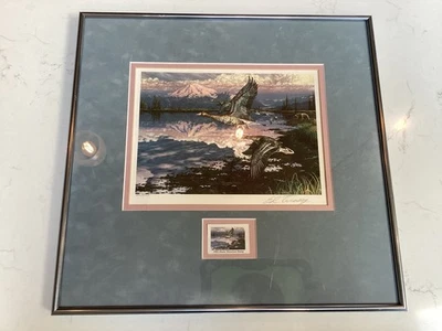 1993 Alaska waterfowl signed print and $5 stamp - Image 1 of 4