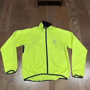 Chaqueta de Ciclismo PEARL IZUMI Alta Visibilidad Amarillo Neón Cremallera Luz Reflectante Logo Med - Imagen 1 de 10