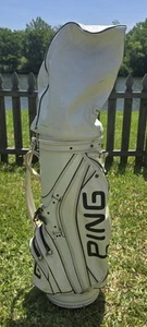 Rare Vintage Black and White PING Golf Bag 6 Way Divider With Rain Cover USA - Picture 1 of 22
