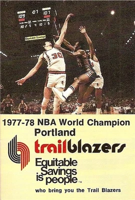 1977-78 Portland Trailblazers Basketball Pocket Schedule Foto 1 de 2