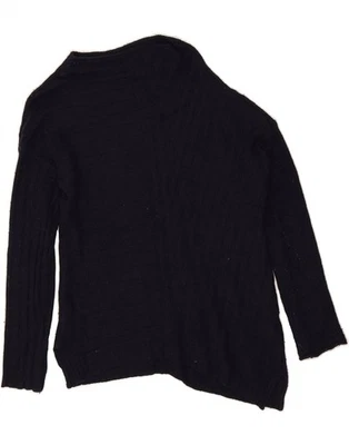 BARBOUR Womens Oversized Boat Neck Jumper Sweater UK 10 Small Navy Blue AI19 - Image 1 of 3