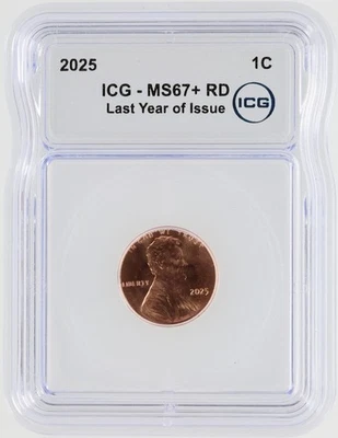 2025 Last Year of Issue ICG MS67+ RD 1C Penny One of The Highest Grade Free Ship - Image 1 of 4