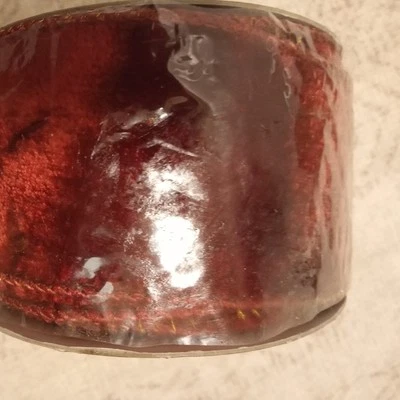 Red velvet Ribbon 2.5” Wide X 10 Yards Long by Designers Excellence Luxury India - Image 1 of 4