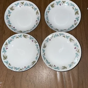 4 Fine China of Japan Vintage Berry Bowls 5 3/4” 6701 Grape Vine - Picture 1 of 4
