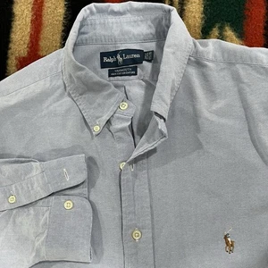Ralph Lauren Mens Button Up Shirt 17.5 x 35 2XL Yarmouth Oxford OBCD Flesh Pony - Picture 1 of 11