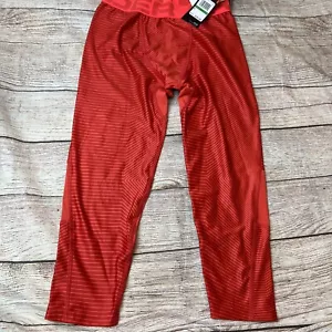 Under Armour Youth Large (14/16) Boys Red Orange Crop Leggings NEW - Picture 1 of 3