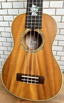 Solid Acacia Koa concert Ukulele satin polished cat inlaid UKC188 - Image 1 of 4