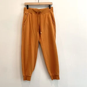 Athleta Women's S Triumph Mid Rise Drawstring Sweatpants Jogger Pants Orange - Picture 1 of 13