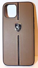 Ferrari iPhone 12 mini Gray, Real Leather, Hard,  case FEOMSHCP12SBR