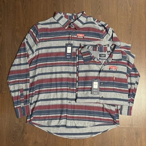 Set aus zwei (2) Chaps Performance Flanell kariert Knopfleiste XXL neu mit Etikett $ 55  - Bild 1 von 8