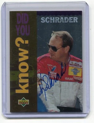 KEN SCHRADER VALVOLINE 1995 UPPER DECK CARD AUTOGRAPHED NASCAR LEGEND - Image 1 of 3