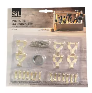 60 x Assorted Picture Hanging Set Hooks Nails Wire Kit Photo Frame Mirror Canvas - Picture 1 of 6