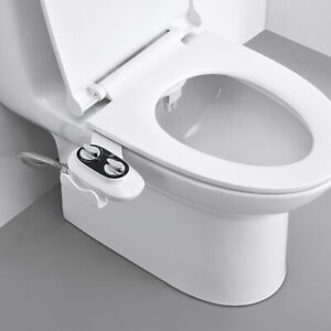 Bidet Toilet Seat Attachment Fresh Water Spray Kit Dual Nozzle Non Electric