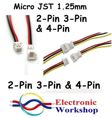JST 1.25mm Male Female Connectors RC DRONE PC CAR 2, 3-Pin 4-Pin 5-Pin UK SELLER - Image 1 of 4
