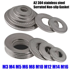 Junta antideslizante Belleville Washers A2 304 acero inoxidable serrada M3~M16 todos los tamaños - Imagen 1 de 10