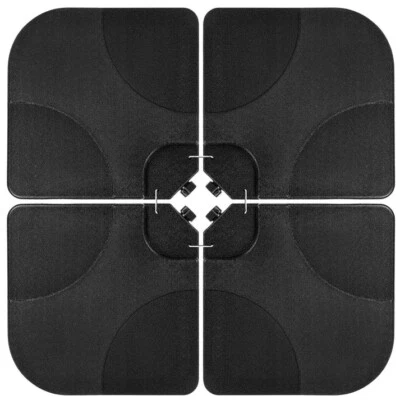 Juego de 4 piezas de placa base cuadrada con soporte para paraguas de patio desplazado voladizo negro Foto 1 de 4