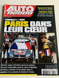 AUTO HEBDO N° 2038 NOVEMBRE 2015 ATTENTATS DE PARIS - GP BRÉSIL - WRC RALLYE GB  - Picture 1 of 1