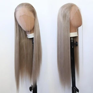 TOWARM LIGHT BROWN ASH BLONDE LACE FRONT WIG LONG STRAIGHT PRE PLUCKED - Picture 1 of 12