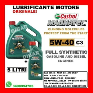 OLIO CASTROL ORIGINALE MAGNATEC 5W40 C3 API SN BMW LONGLIFE-04 5 LITRI TOTALI - Bild 1 von 2