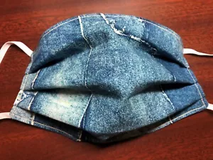 Parece máscara facial de mezclilla, 100 % algodón acolchado, tallas para niños adolescentes y adultos - Imagen 1 de 4