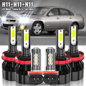 For Chevy Impala 2006-2013 Combo LED White+Yellow Headlights Hi Lo + Fog Light - Picture 1 of 20